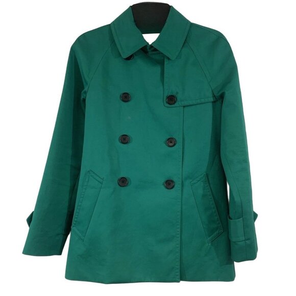 Coach Teal Women's Double-Breasted Coat, Sz. S, Preppy Fall Winter Office Travel - Picture 1 of 3